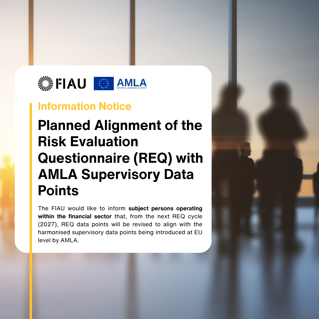 Planned Alignment of the Risk Evaluation Questionnaire (REQ) with AMLA Supervisory Data Points